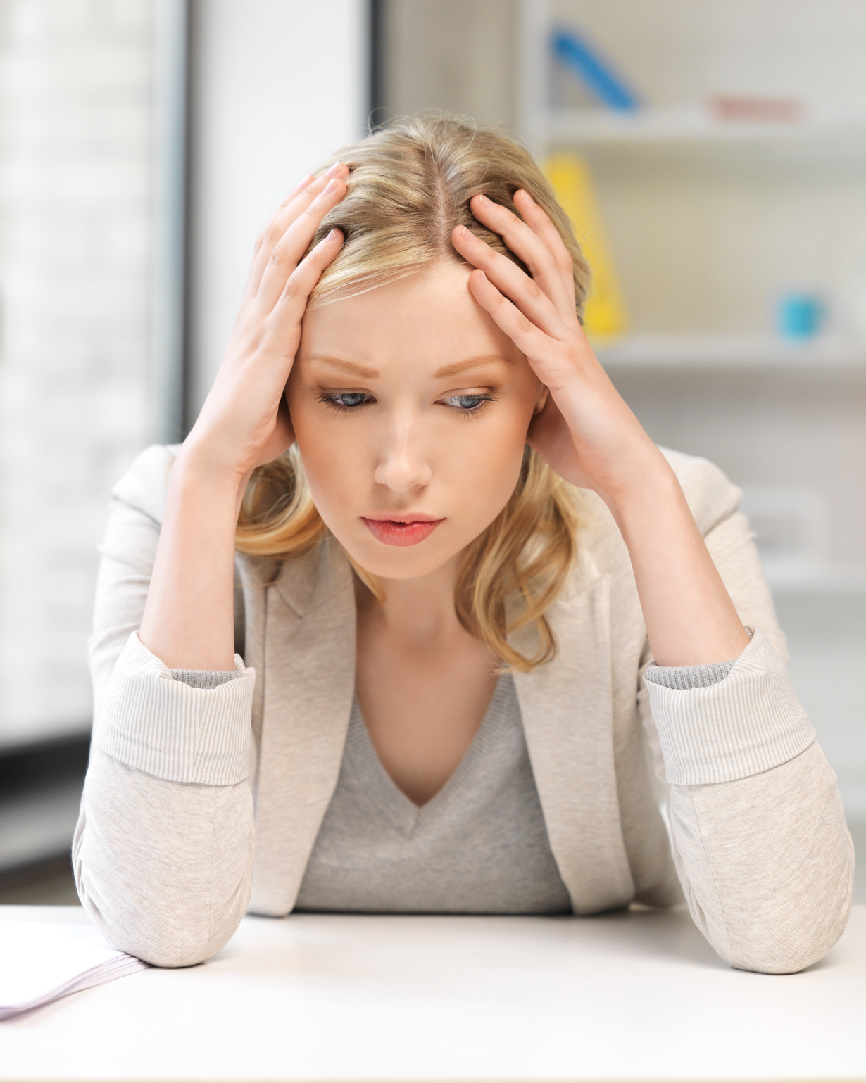 Unhappy Woman in Office